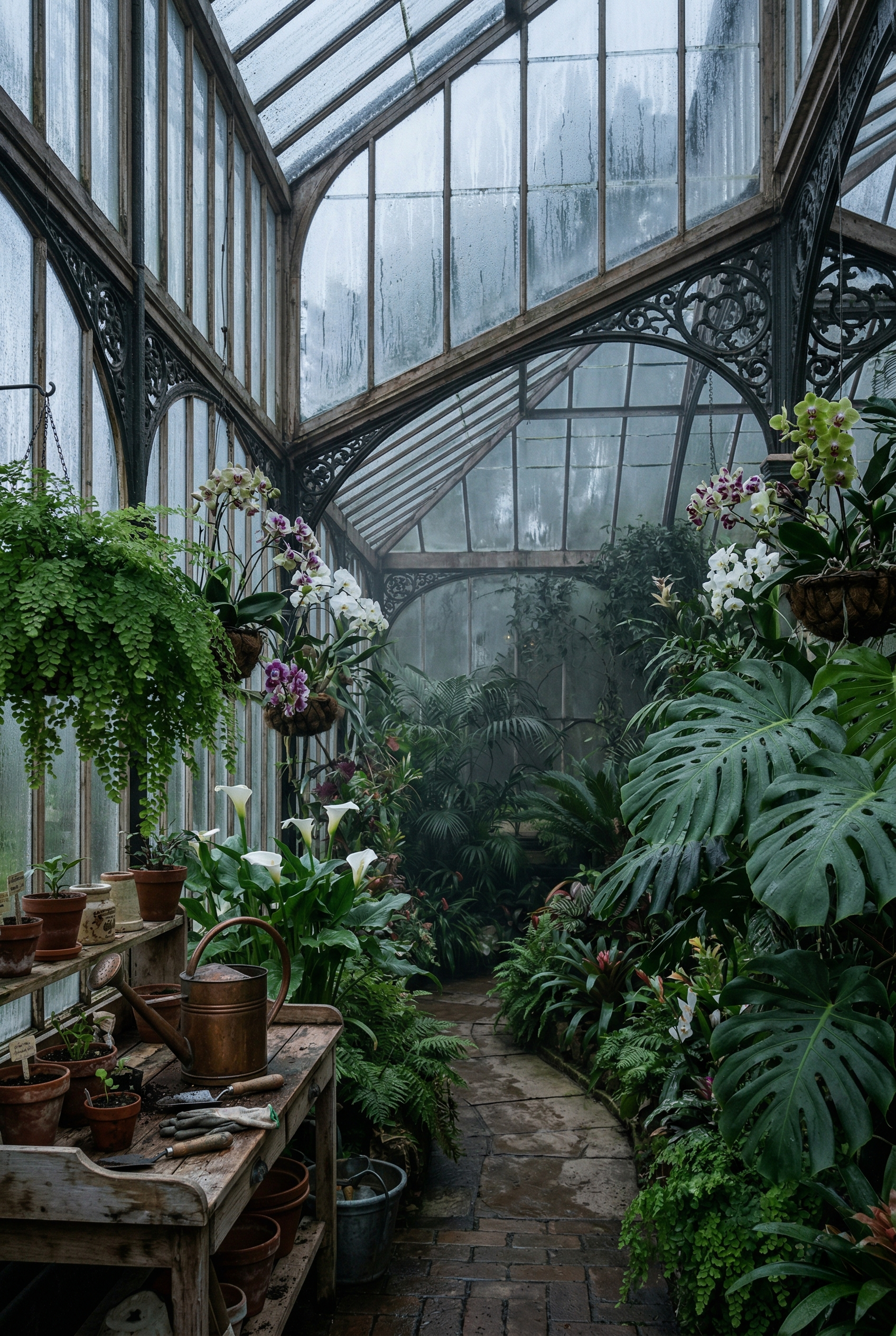 Greenhouse botanical scene